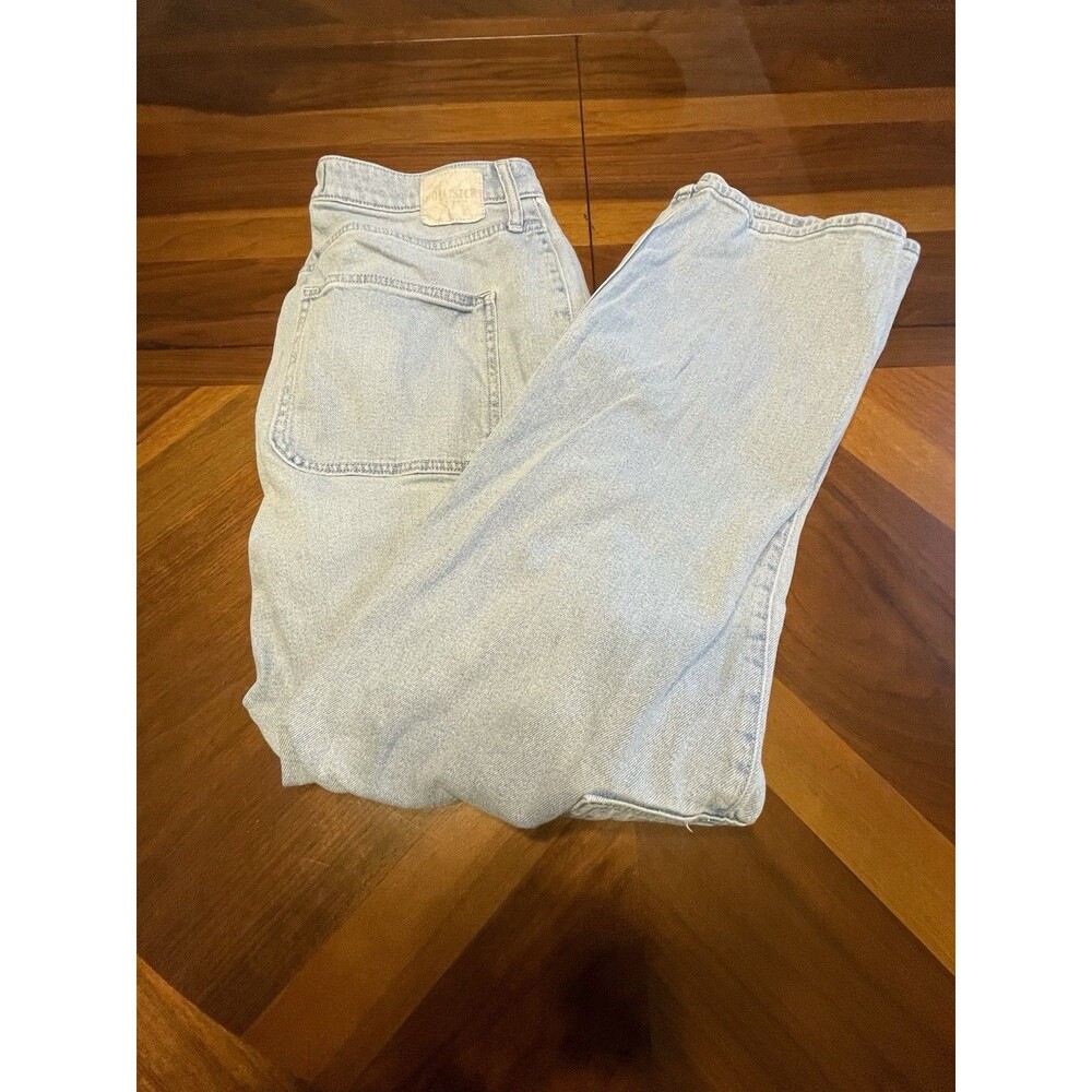 Hollister Dad Jeans Ultra High Rise Cargo Light Wash Womens 16L W33L Vtg Y2K